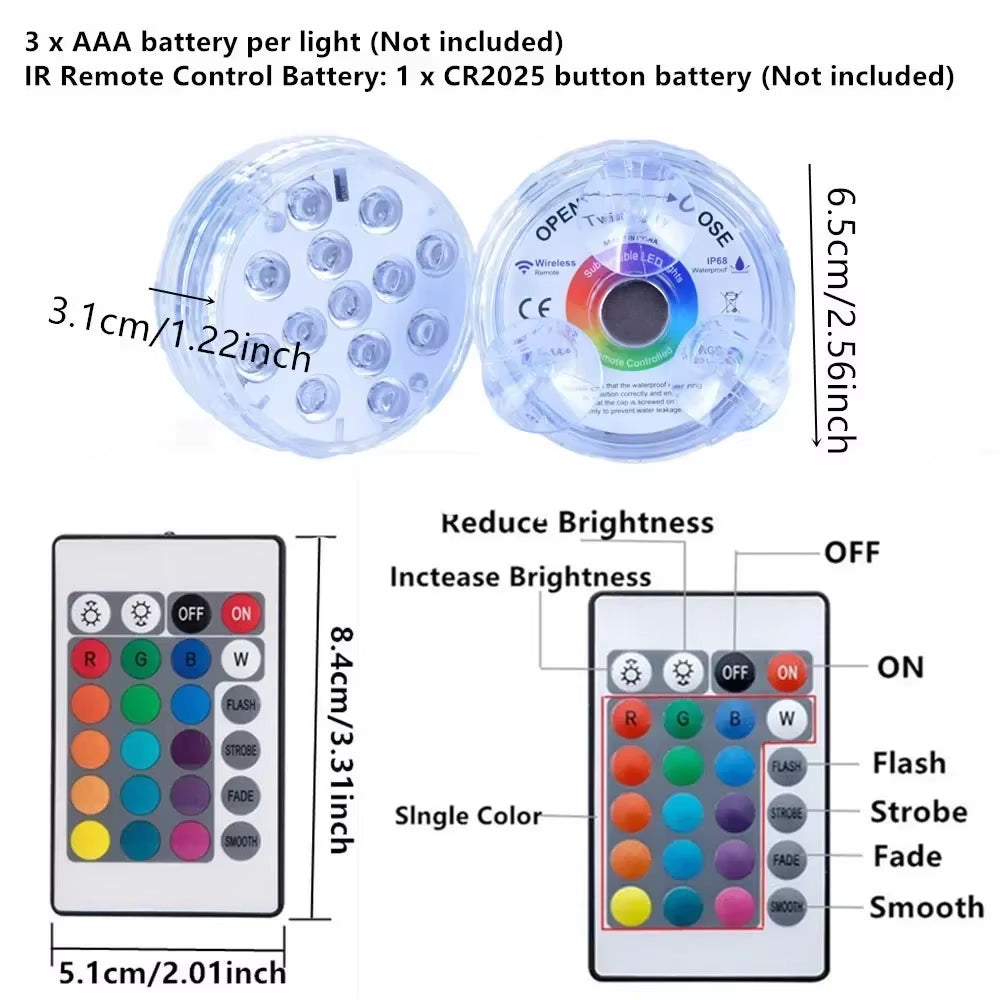 13-LED Submersible Light – Light Up Water, Elevate the Mood